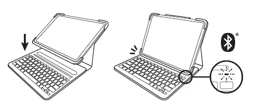 Place iPad in the upright typing position