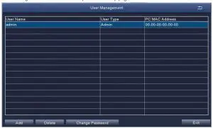 User settings or change password