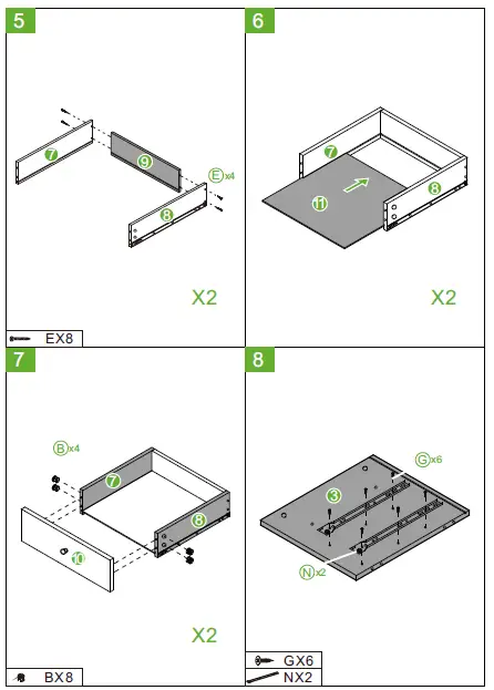 TAOHFE CL-CT4653WH 2-Drawer White Modern Bedside Table-6