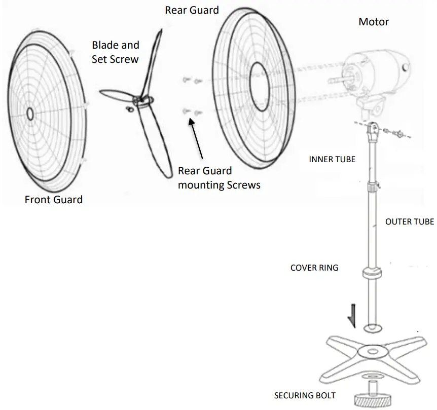 Goldair GCHV120 75cm Industrial High Velocity Pedestal Fan - fig 1