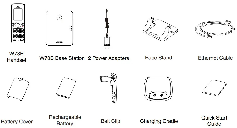 Yealink W73P Dect IP Phone - Package Contents