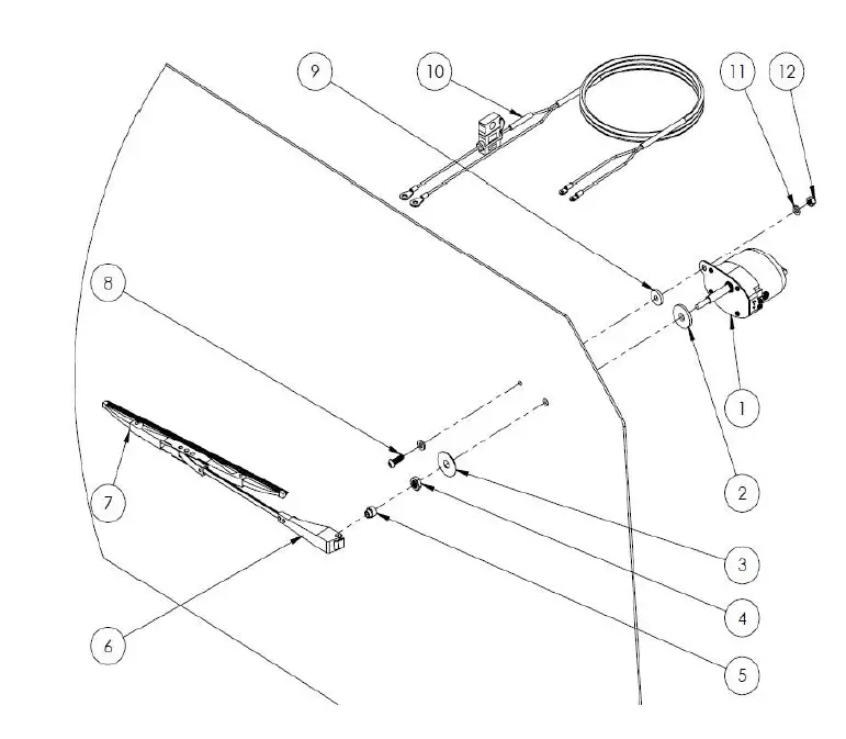 motoalliance WP-098 Polaris Ranger 12 inch EVOLUTION Electric Wiper Kit 1