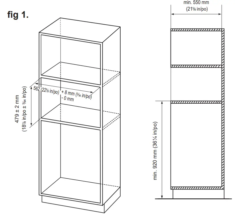 Panasonic NN-TK81LC Microwave Oven - Dimensions