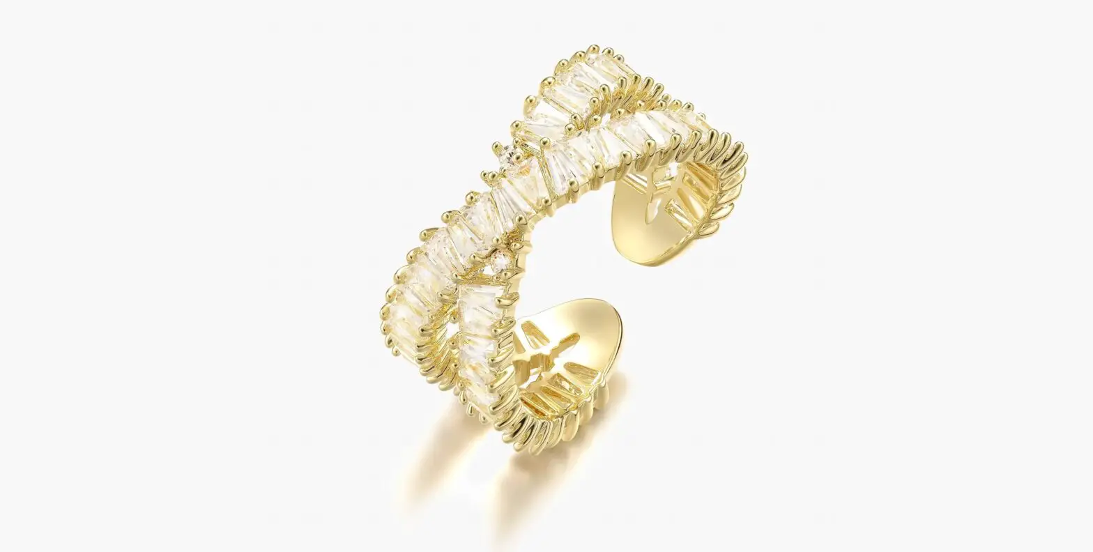 Glizar Tiffany Cross Ring-cubic Zirconia Rings-chunky Rings-open Rings Instructions