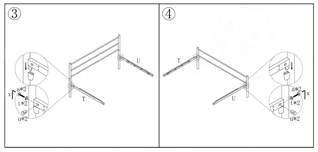 GOJANE 628G 83 07 Inch W Black Queen Metal Platform Bed - fig 1