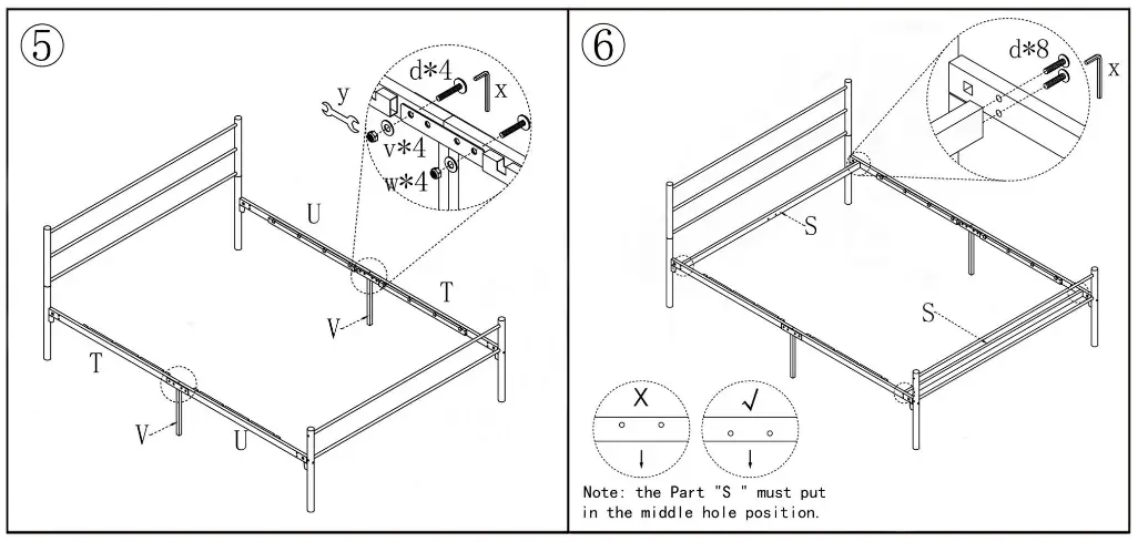 GOJANE 628G 83 07 Inch W Black Queen Metal Platform Bed - fig 2