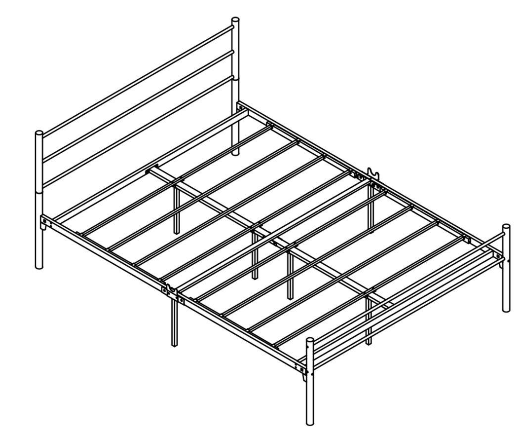 GOJANE 628G 83 07 Inch W Black Queen Metal Platform Bed - fig fds1