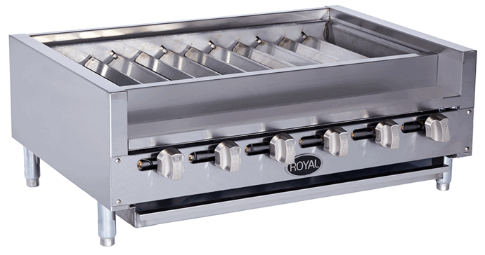 ROYAL RANGE RKTB-84 84 Inch Natural Gas Shish Kabob Broiler -
