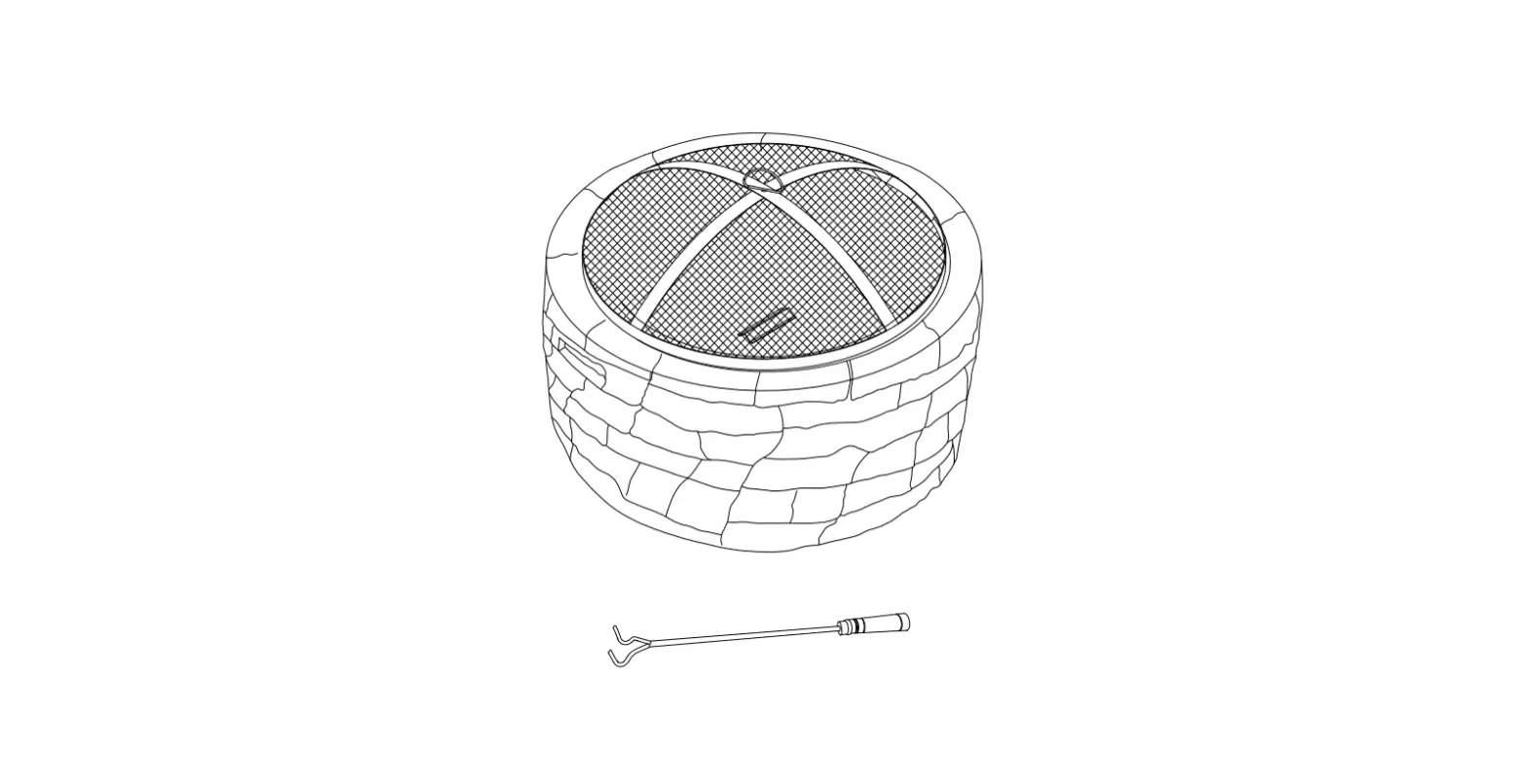 Sunjoy Group A301016300 Normandie Stone 26-inch Round Steel Wood Burning Firepit Instruction Manual Sunjoy Group A301016300 Normandie Stone 26-inch Round Steel Wood Burning Firepit Instruction Manual