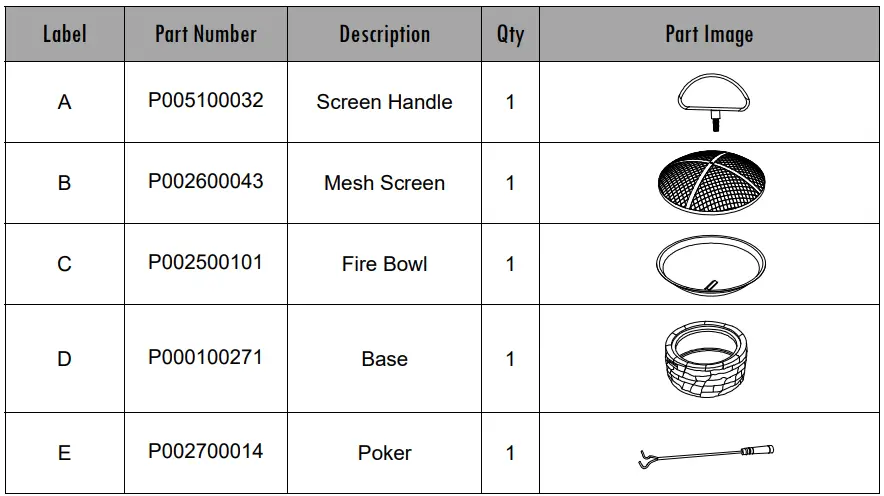 SUNJOY GROUP A301016300 Normandie Stone 26-Inch Round Steel Wood Burning Firepit-fig5