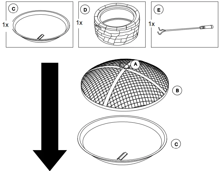 SUNJOY GROUP A301016300 Normandie Stone 26-Inch Round Steel Wood Burning Firepit-fig7