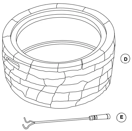 SUNJOY GROUP A301016300 Normandie Stone 26-Inch Round Steel Wood Burning Firepit-fig8