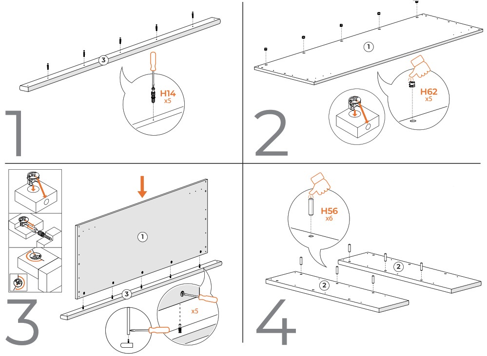ASHLEY 10503495 Full Queen Panel Headboard - HARDWARE 2
