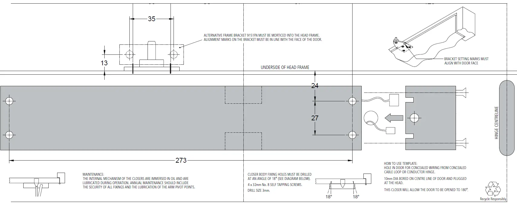 allgood FT9451 Hardware Electromagnetic Overhead Door Closer 1
