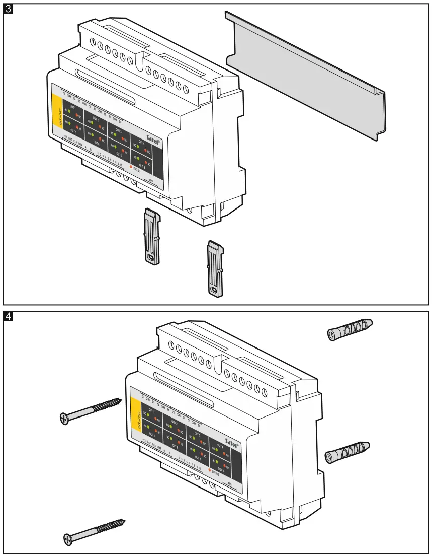 Satel INT-IORS DIN Rail-Mounted Zone and Output Expander - switches settings1