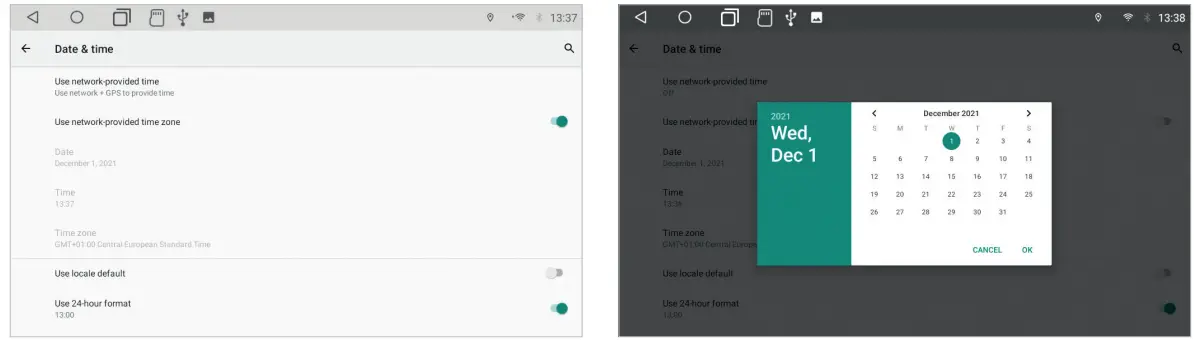 Car Media System VN1061 MA 4G Smart Naviceiver Mobile Internet Ready - Date & time