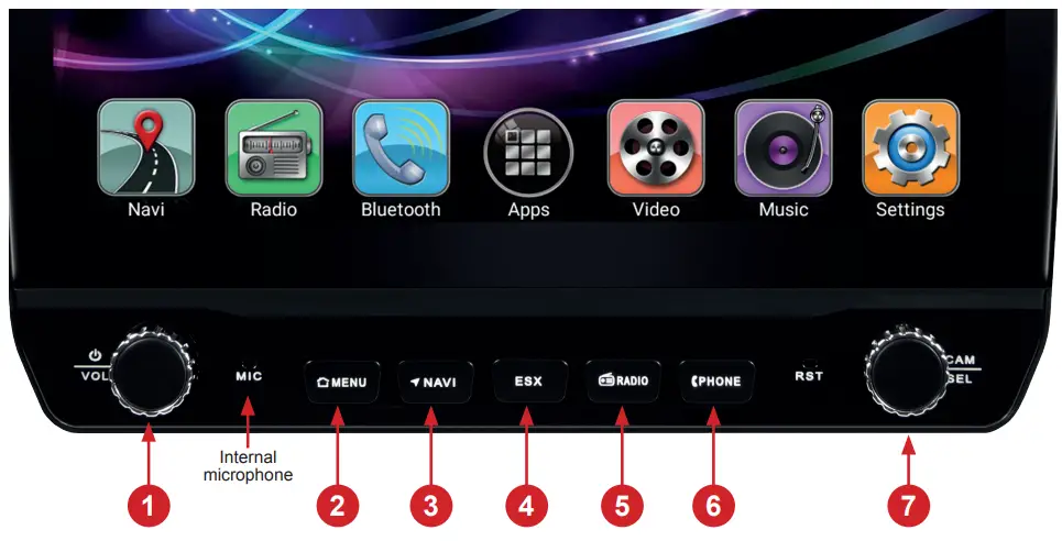 Car Media System VN1061 MA 4G Smart Naviceiver Mobile Internet Ready - FUNCTION KEYS