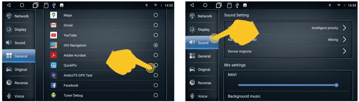 Car Media System VN1061 MA 4G Smart Naviceiver Mobile Internet Ready - In the app menu
