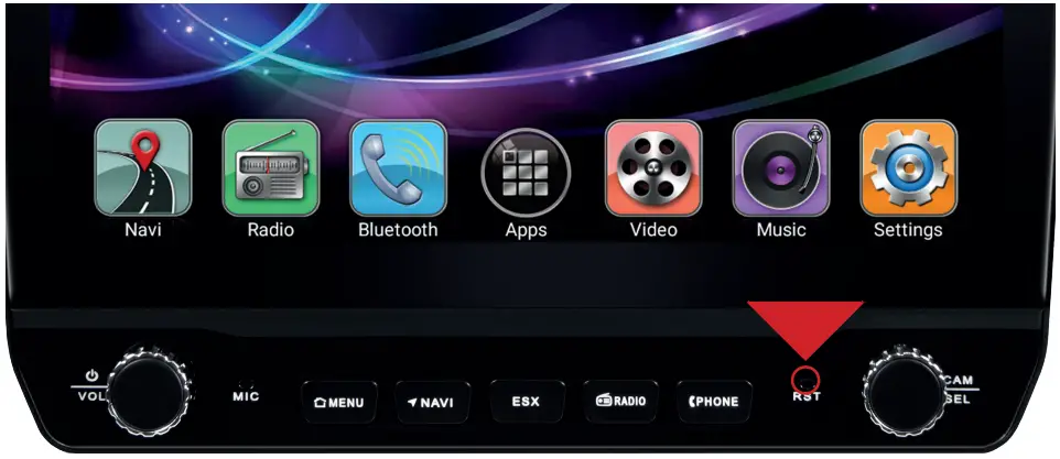 Car Media System VN1061 MA 4G Smart Naviceiver Mobile Internet Ready - RESET BUTTON
