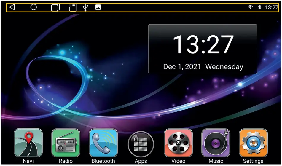 Car Media System VN1061 MA 4G Smart Naviceiver Mobile Internet Ready - STATUS BAR