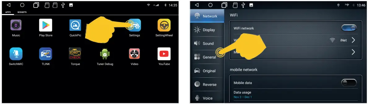 Car Media System VN1061 MA 4G Smart Naviceiver Mobile Internet Ready - app in the main menu