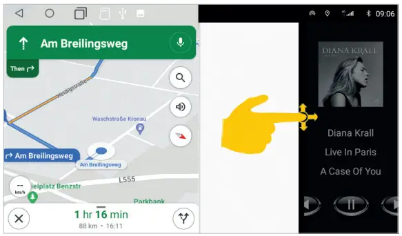 Car Media System VN1061 MA 4G Smart Naviceiver Mobile Internet Ready - black frame
