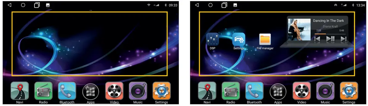 Car Media System VN1061 MA 4G Smart Naviceiver Mobile Internet Ready - menu is initially