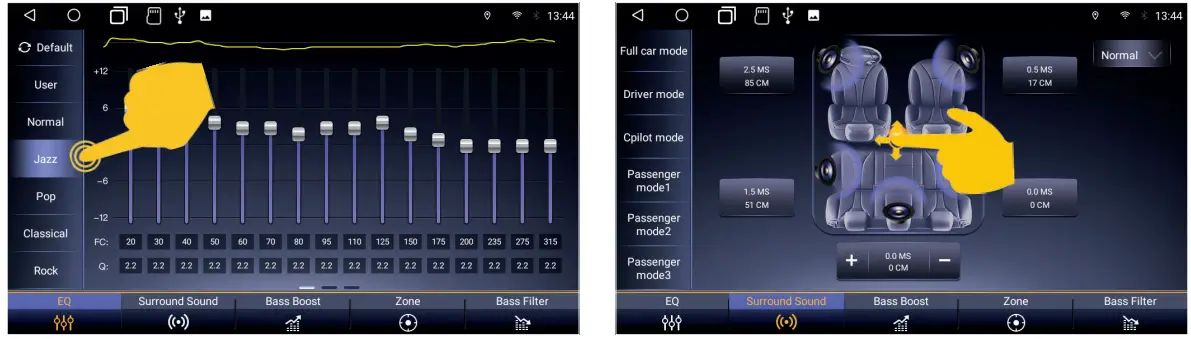 Car Media System VN1061 MA 4G Smart Naviceiver Mobile Internet Ready - sound settings