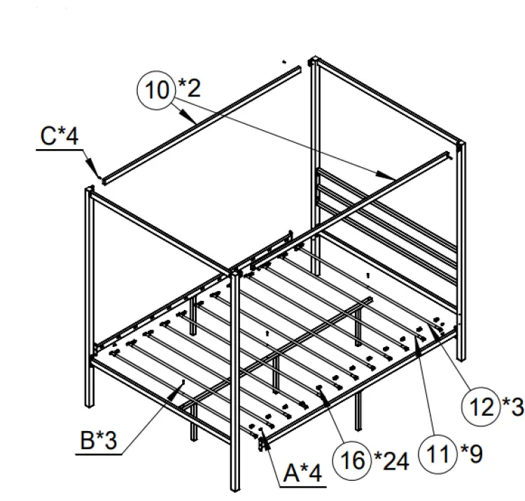 OVELA-OVBOWDMBBDA-Single-Bowden-Canopy-Metal-Bed-FIG-7