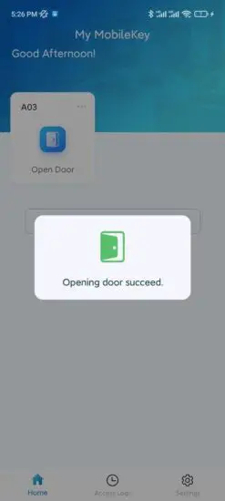 FIG 8 Opening Door With My MobileKey
