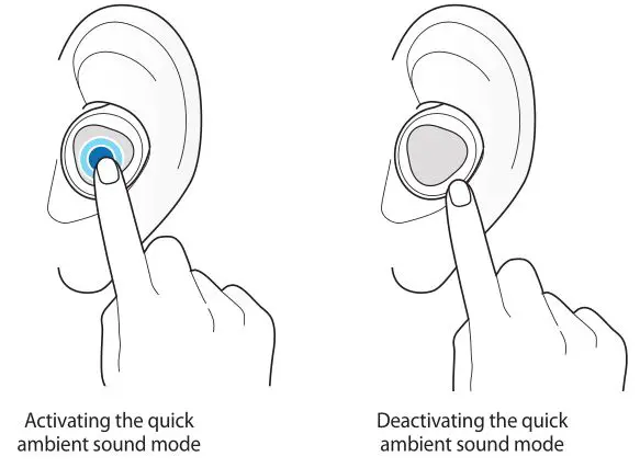 Samsung Galaxy Earbuds - Activating the quick ambient sound mode
