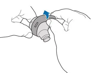 Samsung Galaxy Earbuds - Attaching a wing tip to the earbud