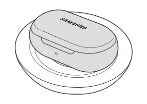 Samsung Galaxy Earbuds - Charging the battery with a wireless charger
