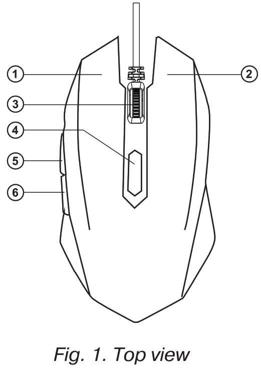 SVEN Gx-950 Gaming Optical Mouse - Top view