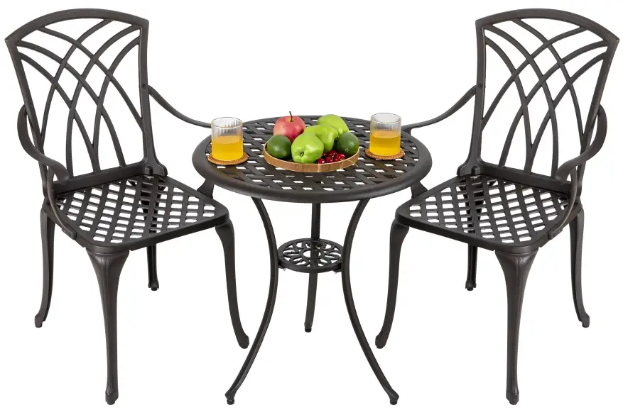 NUU GARDEN SCD004-01 3PCS Cast Aluminum Bistro Set