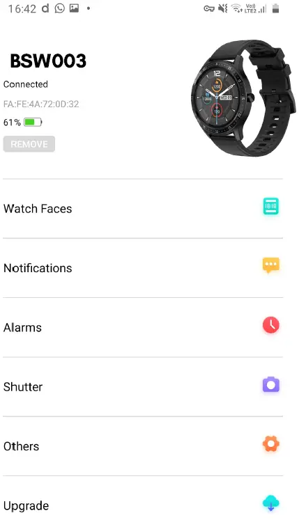 FIRE-BOLTT BSW003 Smartwatch Connected Successfully