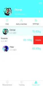 UMAX US20HRC Smart Scale - Deleting users