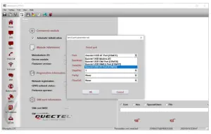Serial port parameter set