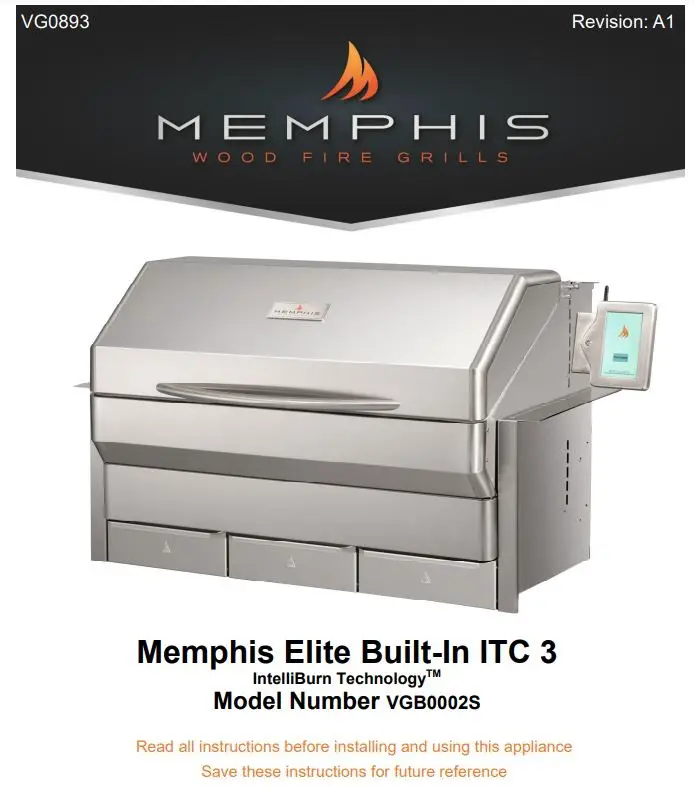MEMPHIS VGB0002S 39-Inch Stainless Steel Built-In Grill Instruction Manual