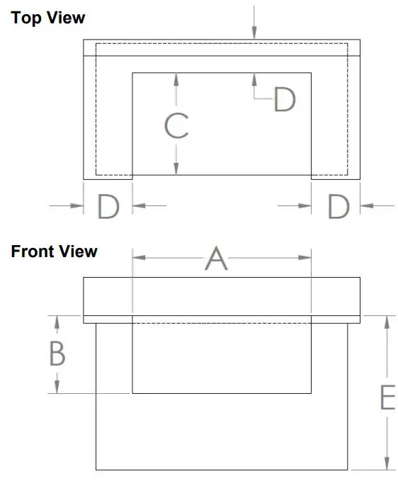 MEMPHIS VGB0002S 39-Inch Stainless Steel Built-In Grill Instruction Manual - Top & Front View