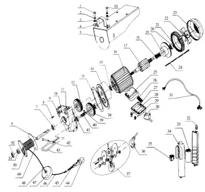 HARBOR FREIGHT 60346 Remote Controlled Electric Hoist - assembly Diagram