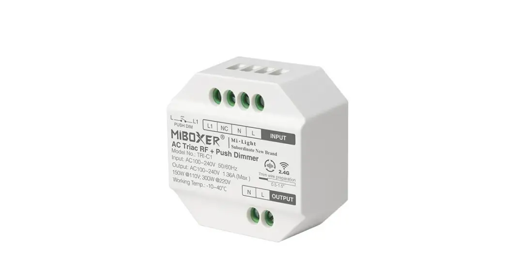 Miboxer Tri-c1 Ac Triac Rf+push Dimmer User Manual