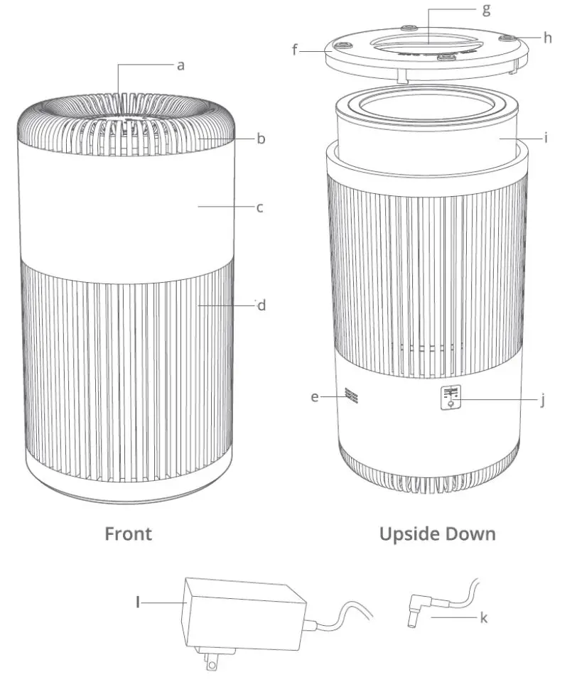 Shenzhen Intellirocks Tech AP-H2016 Smart Air Purifier User Manual - Getting to know your smart air purifire