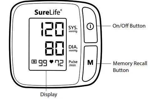 SureLife 860211 Wrist Blood Pressure Monitor- Monitor