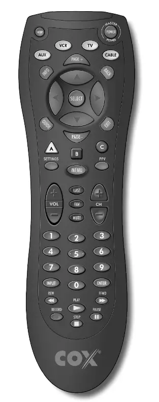 Cox Universal Remote Control Codes