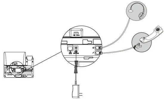 Yealink T67-LTE Prime LTE Desk Phone - cables