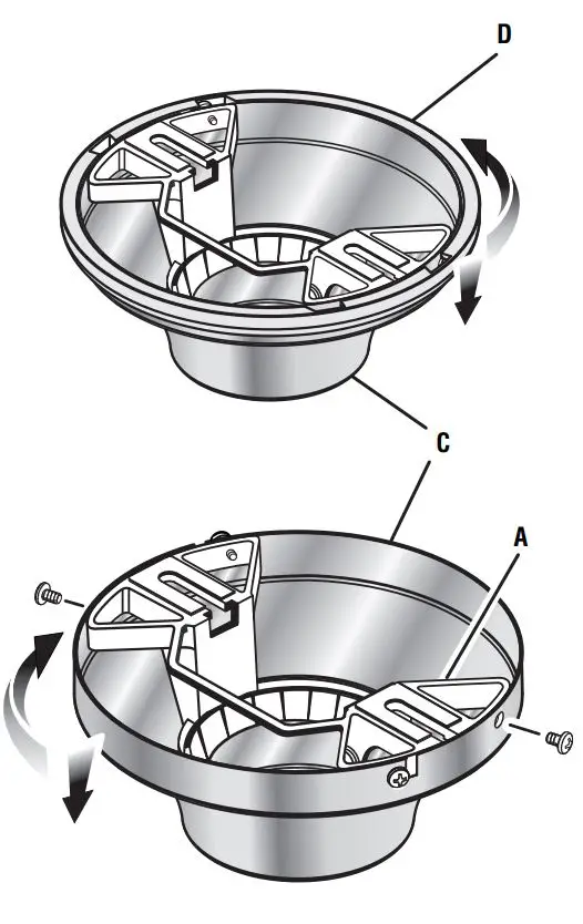 HOME DECORATORS COLLECTION SFL-550L1 Windara 22-Inch LED Indoor Covered Outdoor Brushed Nickel Ceiling Fan User Guide - Installing The Ceiling Fan Mounting Bracket Assembly