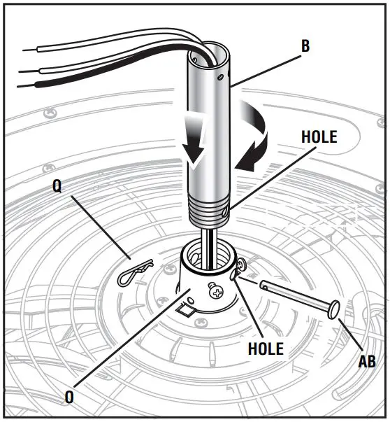 HOME DECORATORS COLLECTION SFL-550L1 Windara 22-Inch LED Indoor Covered Outdoor Brushed Nickel Ceiling Fan User Guide - Loosen (but do not remove) the lock screws securing