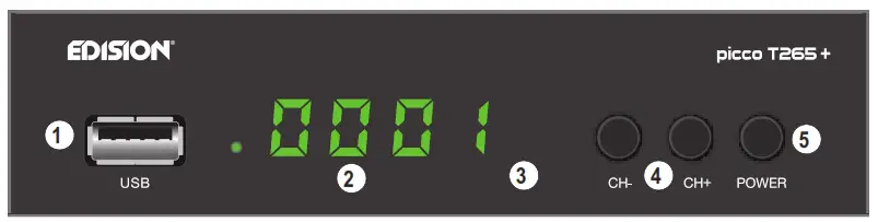 EDISION Picco T265 Digital Terrestrial and Cable Receiver - Front Panel