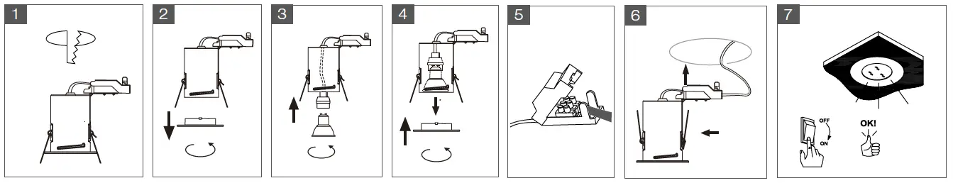 EUROPOLE POL62410 RTIGHT Turn Round Matt White Adjustable IP20 fig2